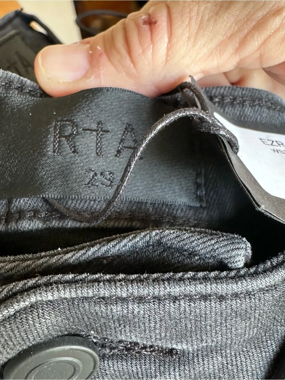 RtA Ezra Wide Leg Cargo Denim Trouser Pants Black Charcoal​